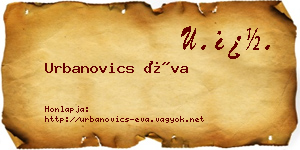 Urbanovics Éva névjegykártya