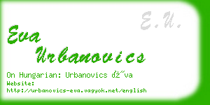 eva urbanovics business card